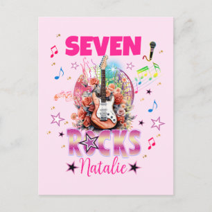 Rock'n'Roll Gitaar Muzikale Verjaardagsmeisje Rock Briefkaart