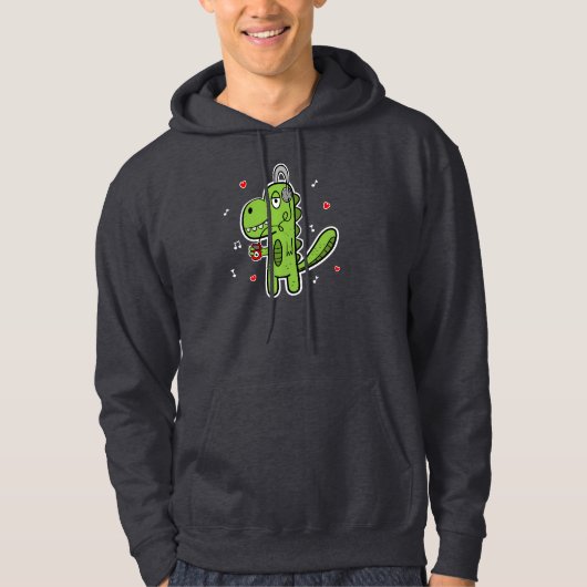 Rockosaur Dinosaur Hoodie - Donker (Voorkant)