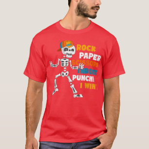 Rockpapieren schaar keel punch ik win Skeleton el T-shirt