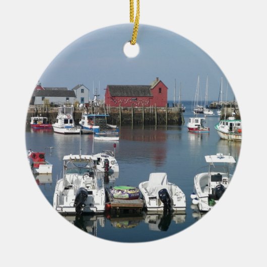 Rockport Harbour Keramisch Ornament (Voorkant)