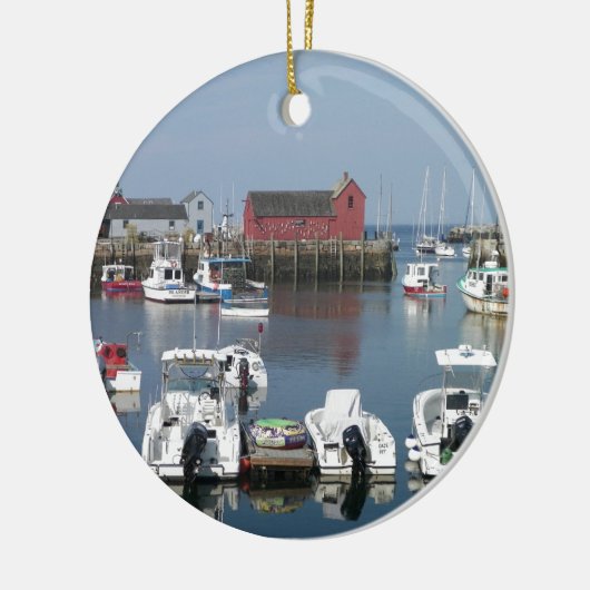 Rockport Harbour Keramisch Ornament (Links)