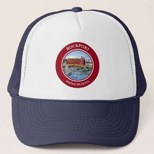 Rockport Harbour Massachusetts New England Paintin Trucker Pet (Voorkant)