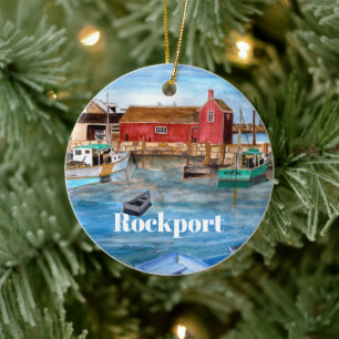 Rockport Massachussetts New England Painting Keramisch Ornament