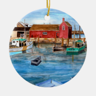 Rockport Massachussetts New England Painting Keramisch Ornament