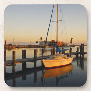Rockport, Texas haven bij zonsondergang Bier Onderzetter