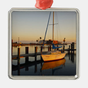 Rockport, Texas haven bij zonsondergang Metalen Ornament