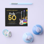 Rocks 50 Guitar 50th Birthday Party Budget Flyer (Enkel)