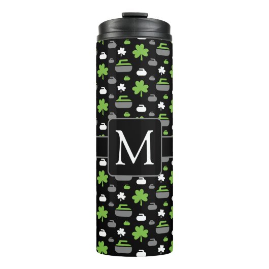 Rocks and Shamrocks Thermal Tumbler met Monogram Thermosbeker (Voorkant)