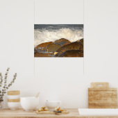 Rocks and Waves in Rhode Island Poster (Cuisine)
