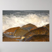 Rocks and Waves in Rhode Island Poster (Devant)