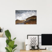 Rocks and Waves in Rhode Island Poster (Bureau à domicile)