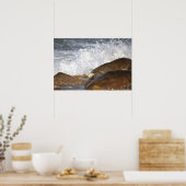 Rocks and Waves in Rhode Island Poster (Cuisine)