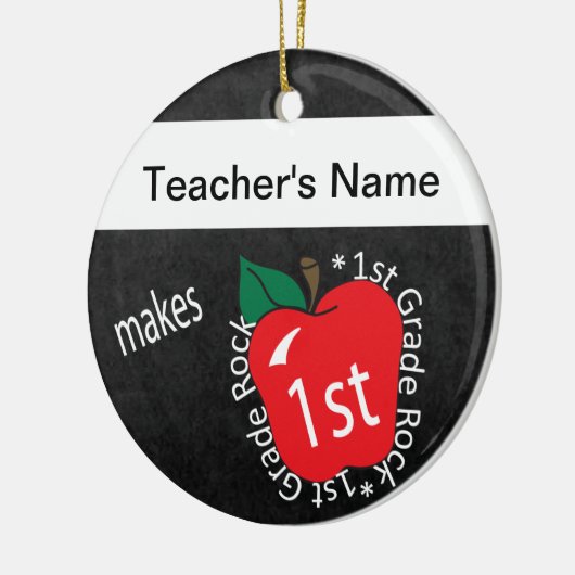 Rocks eerste graad | Schoolleraar | Chalkboard Keramisch Ornament (Links)