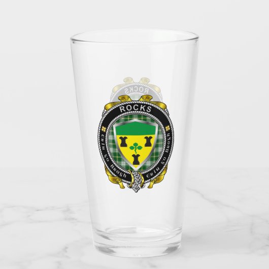 Rocks Irish Shield Beer Glass Glas (Achterkant)