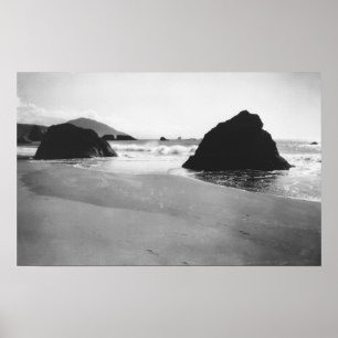 Rocks langs Beach in Port Orford, Oregon Poster