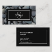 Rocks met naam en monogram visitekaartje (Voorkant / Achterkant)