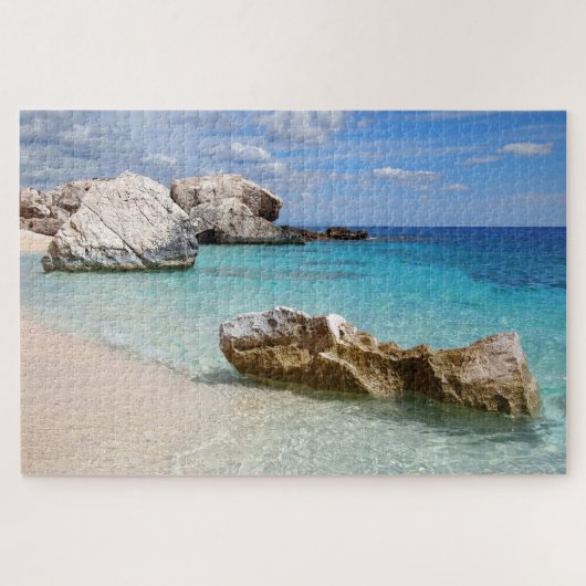 Rocks op het strand van Cala Mariolu op Sardinië Legpuzzel (Horizontaal)