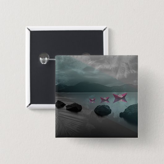 Rocks Vierkante Button 5,1 Cm (Voorkant /achterkant)