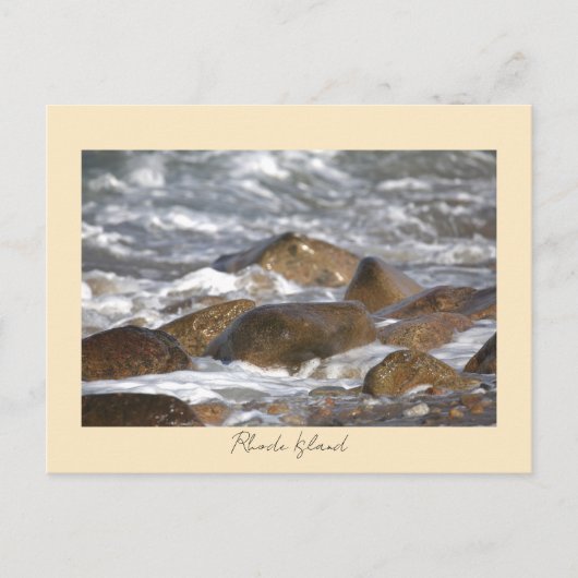 Rocks Waves Rhode Island Postcard Briefkaart (Voorkant)