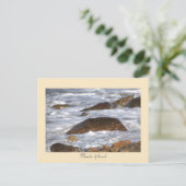 Rocks Waves Rhode Island Postcard Briefkaart (Staand voorkant)