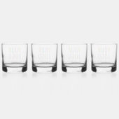 Rocks Whiskey Lowball Glasses Set van 4 aangepaste Whisky Glas (Achterkant)