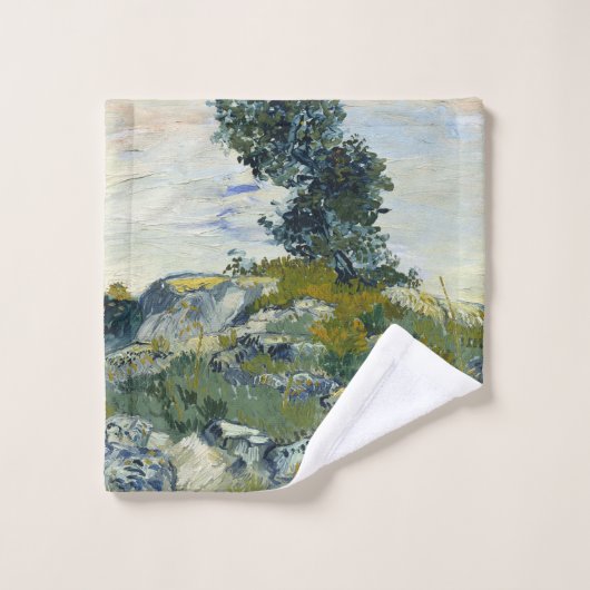 Rocks with Oak Tree, Van Gogh Oil Painting (Gant de toilette)
