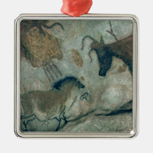 Rockschilderij met een paard en een koe, c.17000 B Metalen Ornament