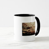 Rockschilderij van een leapende koe mok (Voorkant rechts)