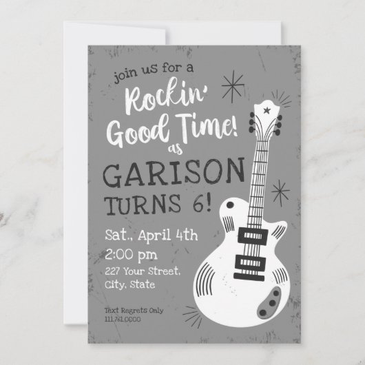 Rockstar Anniversaire Invitation (Devant)