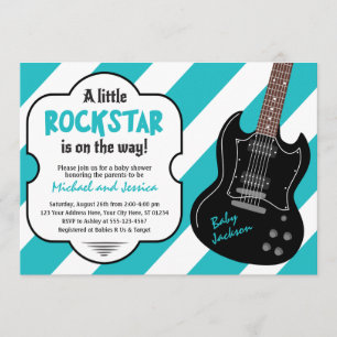 Rockstar Baby shower Uitnodiging   Rock a Dag Baby