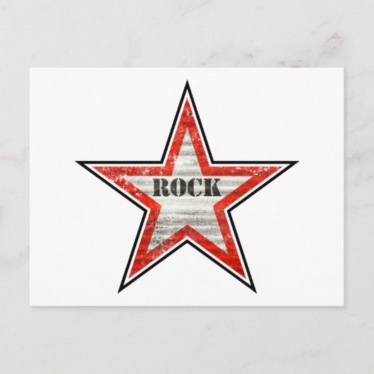 Rockstar-Briefkaart (witte achtergrond) Briefkaart (Voorkant)