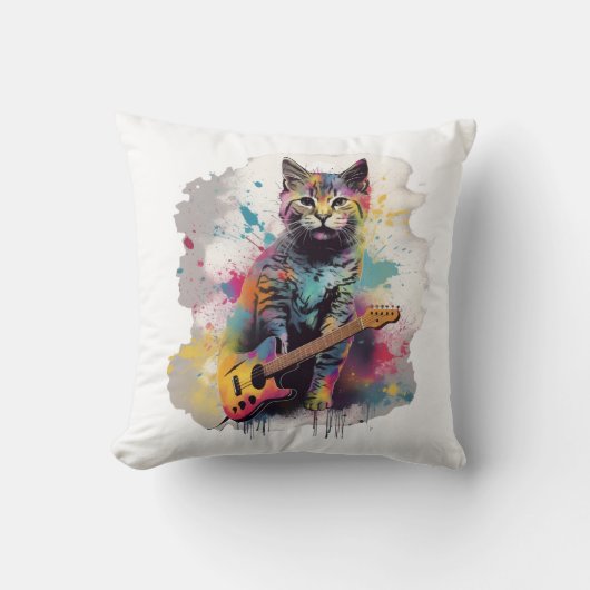 Rockstar Cat Lover Design Kussen (Voorkant)