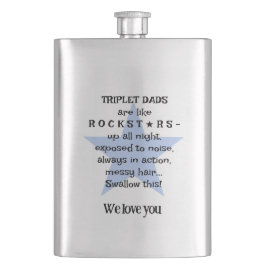 Rockstar Dad, cadeau voor Triplet Daddy, Custom Flacon