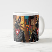 Rockstar Dog Mug – Biker Dog with Leather Jacket a (Devant droit)