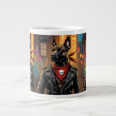 Rockstar Dog Mug – Biker Dog with Leather Jacket a (Devant)
