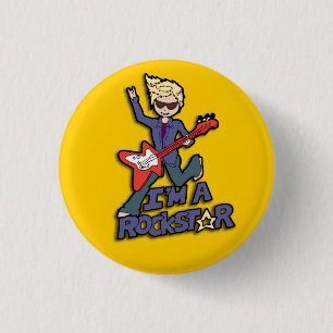 Rockstar gitaar ronde button 3,2 cm