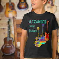 rockstar gitarist kleurrijke gitaar
