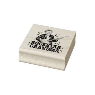 Rockstar Grandma – Fun en Retro Music Design Rubberstempel