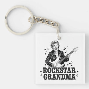 Rockstar Grandma – Fun en Retro Music Design Sleutelhanger