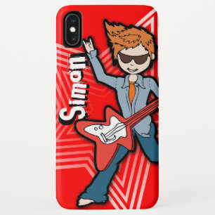Rockstar guitar boy red douanenaam iPhone XS max hoesje