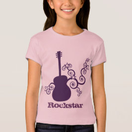 Rockstar Guitar Girl's T-shirt, Paars T-shirt