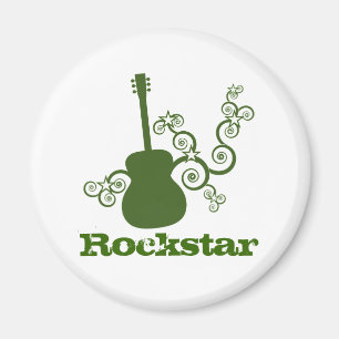 Rockstar Guitar Magnet, Green Magneet