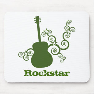 Rockstar Guitar Mousepad, Groen Muismat