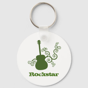 Rockstar Guitar Sleutelhanger, Green Sleutelhanger