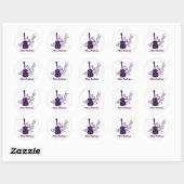 Rockstar Guitar-Stickers, Paars Ronde Sticker (Vel)