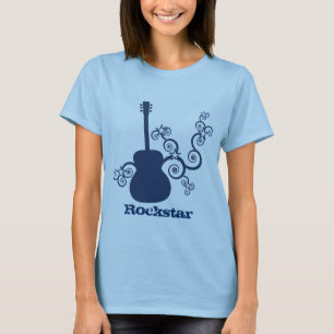 Rockstar Guitar Woman's Shirt, Royal Blue T-shirt