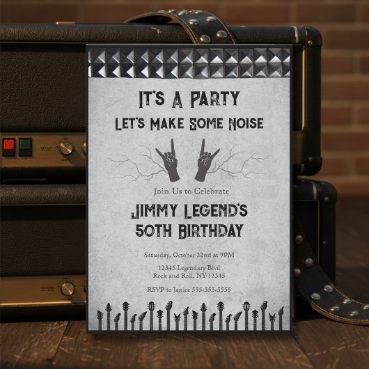 Rockstar Guitariste Anniversaire Fête Invitation