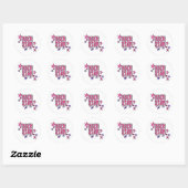 RockStar in PInk Ronde Sticker (Vel)