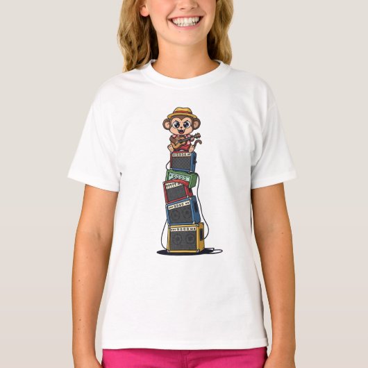 Rockstar Monkey Amp Stack Kids T-shirt (Voorkant)