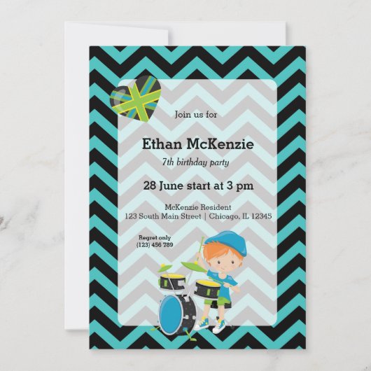 Rockstar party kaart (Voorkant)